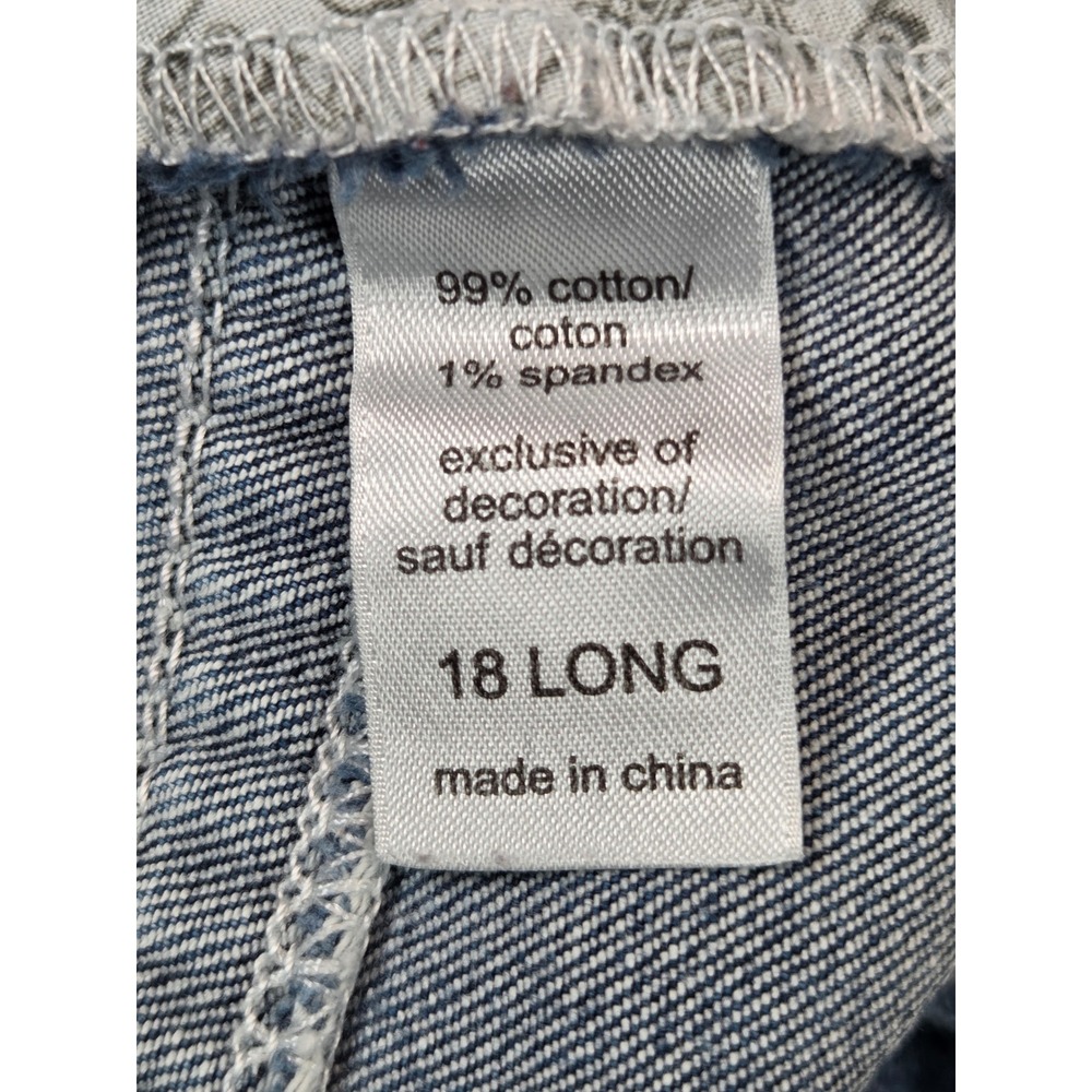 Maurices Premium Bootcut Jeans Womens 18 Long Blue Embellished Pockets - Picture 8 of 9